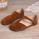 Women Comfy Suede Buckle Pure Color Flats Women Comfy Suede Buckle Pure Color Flats