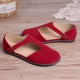 Women Comfy Suede Buckle Pure Color Flats Women Comfy Suede Buckle Pure Color Flats