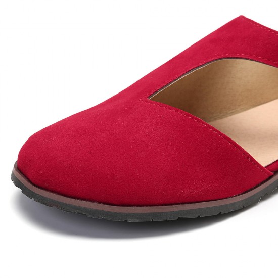 Women Comfy Suede Buckle Pure Color Flats Women Comfy Suede Buckle Pure Color Flats