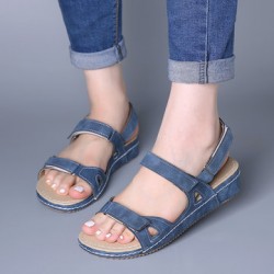 Casual Compy  Solid color Hook Loop Sandals