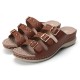 LOSTISY Women Opened Toe Buckle Beach Wedges Casual Slide Sandals LOSTISY Women Opened Toe Buckle Beach Wedges Casual Slide Sandals