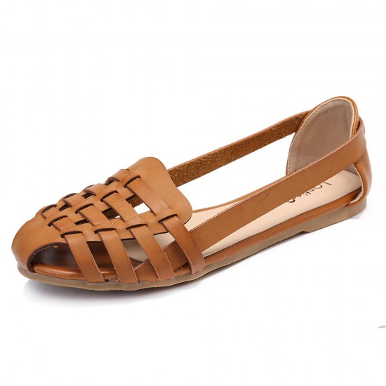 Women Hollow Out Pattern Closed Toe Slip On Sandals Women Hollow Out Pattern Closed Toe Slip On Sandals