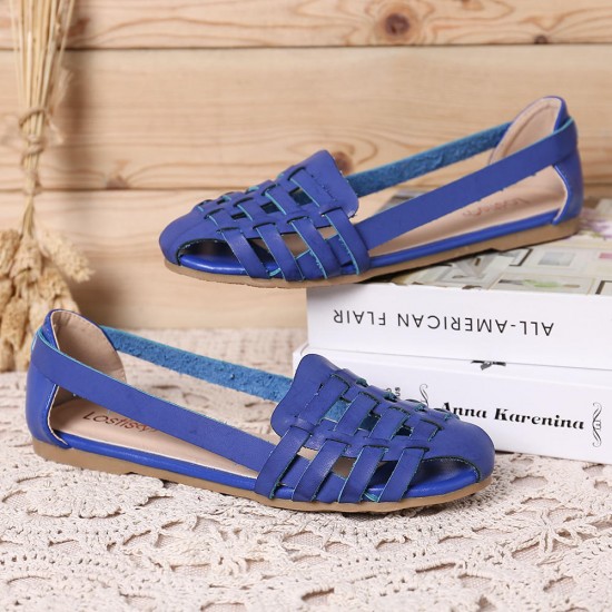 Women Hollow Out Pattern Closed Toe Slip On Sandals Women Hollow Out Pattern Closed Toe Slip On Sandals