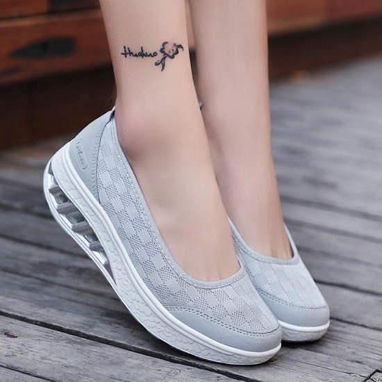 Women Mesh Splicing Sport Casual Lace Up Platform Sneakers Women Mesh Splicing Sport Casual Lace Up Platform Sneakers