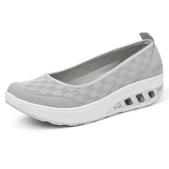 Women Mesh Splicing Sport Casual Lace Up Platform Sneakers Women Mesh Splicing Sport Casual Lace Up Platform Sneakers