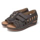Lostisy Large Size Women Cross Belt Breathable Pure Color Sandals Lostisy Large Size Women Cross Belt Breathable Pure Color Sandals