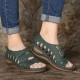 Lostisy Large Size Women Cross Belt Breathable Pure Color Sandals Lostisy Large Size Women Cross Belt Breathable Pure Color Sandals