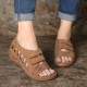 Lostisy Large Size Women Cross Belt Breathable Pure Color Sandals Lostisy Large Size Women Cross Belt Breathable Pure Color Sandals