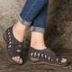 Lostisy Large Size Women Cross Belt Breathable Pure Color Sandals Lostisy Large Size Women Cross Belt Breathable Pure Color Sandals