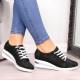 Large Size Women Casual Solid Color Round Toe Lace Up Wedges Loafers Large Size Women Casual Solid Color Round Toe Lace Up Wedges Loafers