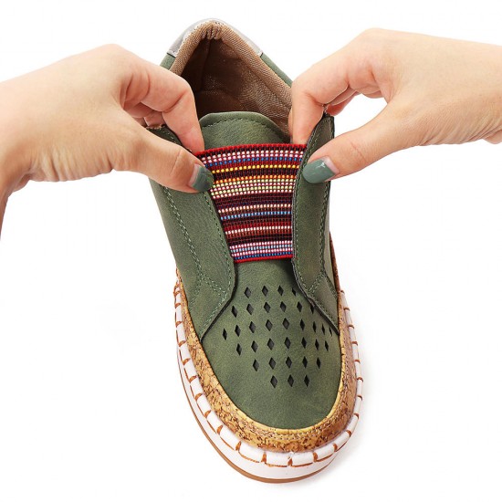 Women Casual Hollow Out Breathable Slip On Flats Women Casual Hollow Out Breathable Slip On Flats