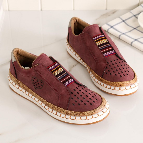 Women Casual Hollow Out Breathable Slip On Flats Women Casual Hollow Out Breathable Slip On Flats