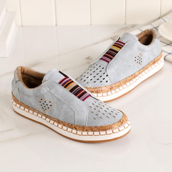 Women Casual Hollow Out Breathable Slip On Flats Women Casual Hollow Out Breathable Slip On Flats