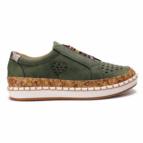 Women Casual Hollow Out Breathable Slip On Flats Women Casual Hollow Out Breathable Slip On Flats