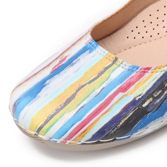 Multicolor Casual Leather Soft Sole Walking Flats Multicolor Casual Leather Soft Sole Walking Flats