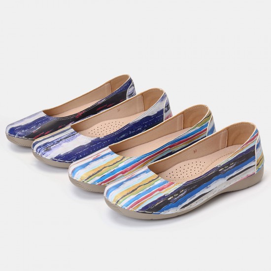 Multicolor Casual Leather Soft Sole Walking Flats Multicolor Casual Leather Soft Sole Walking Flats