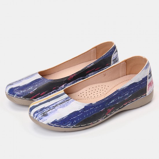 Multicolor Casual Leather Soft Sole Walking Flats Multicolor Casual Leather Soft Sole Walking Flats