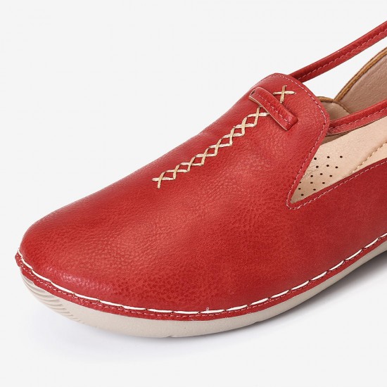 Pure Color Casual Comfy Walking Leather Loafers Pure Color Casual Comfy Walking Leather Loafers