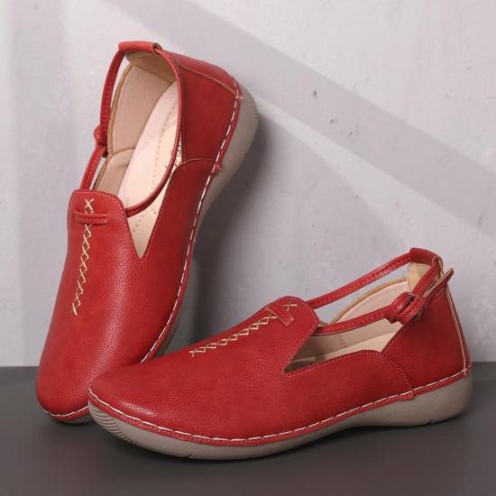 Pure Color Casual Comfy Walking Leather Loafers Pure Color Casual Comfy Walking Leather Loafers