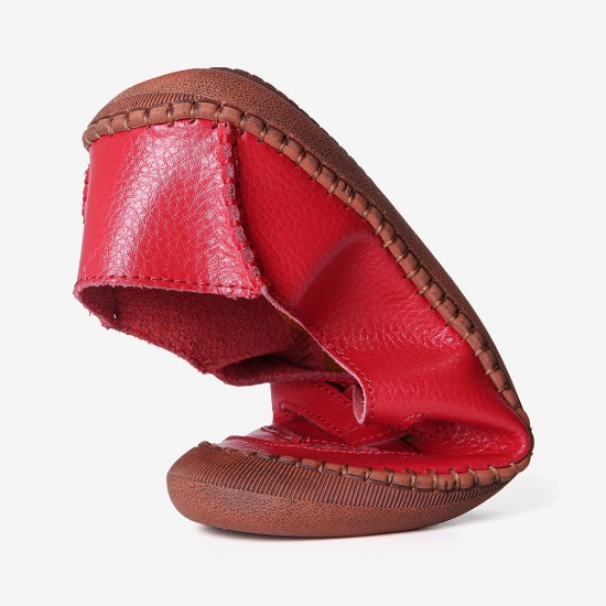 Women Genuine Leather Breathable Plus Size Hollow Spring Casual Flats Loafers Women Genuine Leather Breathable Plus Size Hollow Spring Casual Flats Loafers