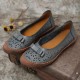 Women Plus Size Genuine Leather Breathable Hollow Out Slip On Casual Flats Loafers Women Plus Size Genuine Leather Breathable Hollow Out Slip On Casual Flats Loafers
