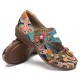 SOCOFY Retro Splicing Flowers Pattern Flat Hook Loop Leather Shoes SOCOFY Retro Splicing Flowers Pattern Flat Hook Loop Leather Shoes