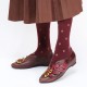 SOCOFY Retro Rainforest Splicing Floral Leaves Elegant Leather Comfy Flat Shoes SOCOFY Retro Rainforest Splicing Floral Leaves Elegant Leather Comfy Flat Shoes