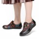 SOCOFY Retro Flowers Embroidery Leather Embossed Plum Blossom Buckle Slip On Flat Shoes SOCOFY Retro Flowers Embroidery Leather Embossed Plum Blossom Buckle Slip On Flat Shoes
