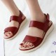 Women Soft Sole Hook Loop Solid Color Comfy Summer Beach Flat Sandals Women Soft Sole Hook Loop Solid Color Comfy Summer Beach Flat Sandals