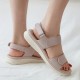 Women Soft Sole Hook Loop Solid Color Comfy Summer Beach Flat Sandals Women Soft Sole Hook Loop Solid Color Comfy Summer Beach Flat Sandals