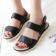 Women Soft Sole Hook Loop Solid Color Comfy Summer Beach Flat Sandals Women Soft Sole Hook Loop Solid Color Comfy Summer Beach Flat Sandals