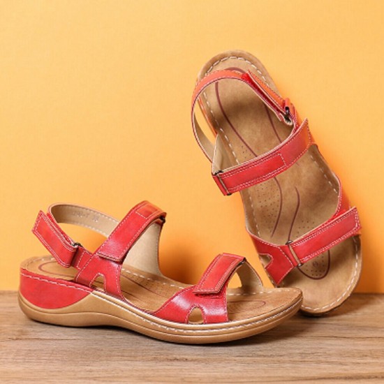 Women Adjustable Hook Loop Soft Sole Large Size Open Toe Casual Daily Summer Beach Wedge Sandals Women Adjustable Hook Loop Soft Sole Large Size Open Toe Casual Daily Summer Beach Wedge Sandals