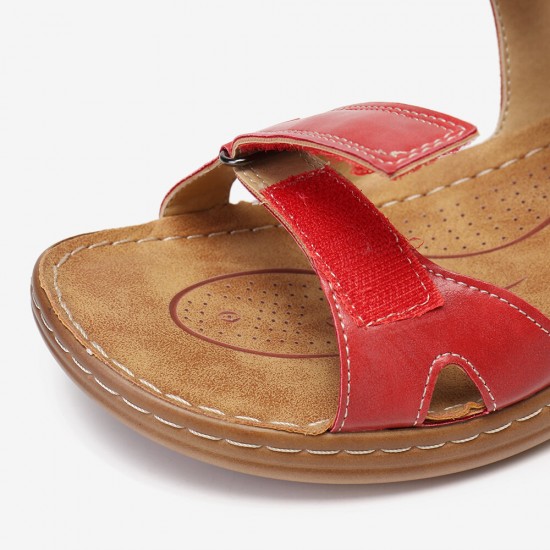 Women Adjustable Hook Loop Soft Sole Large Size Open Toe Casual Daily Summer Beach Wedge Sandals Women Adjustable Hook Loop Soft Sole Large Size Open Toe Casual Daily Summer Beach Wedge Sandals