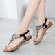Women Exquisite Leaf Rhinestone Beach Clip Toe Soft Flat Sandals Women Exquisite Leaf Rhinestone Beach Clip Toe Soft Flat Sandals