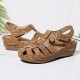 LOSTISY Women Cutout Hook Loop Breathable Comfy Casual Wedge Sandals LOSTISY Women Cutout Hook Loop Breathable Comfy Casual Wedge Sandals