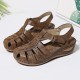 LOSTISY Women Cutout Hook Loop Breathable Comfy Casual Wedge Sandals LOSTISY Women Cutout Hook Loop Breathable Comfy Casual Wedge Sandals