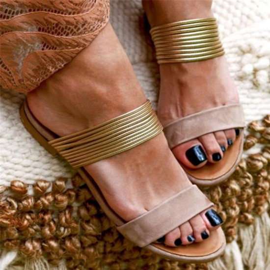 Women Plus Size Open Toe Casual Summer Beach Flat Sandals Women Plus Size Open Toe Casual Summer Beach Flat Sandals