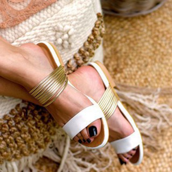 Women Plus Size Open Toe Casual Summer Beach Flat Sandals Women Plus Size Open Toe Casual Summer Beach Flat Sandals