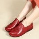 SOCOFY Folkways Embroidered Floral Cowhide Soft Sole Slip On Flat Leather Shoes SOCOFY Folkways Embroidered Floral Cowhide Soft Sole Slip On Flat Leather Shoes