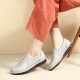 SOCOFY Folkways Embroidered Floral Cowhide Soft Sole Slip On Flat Leather Shoes SOCOFY Folkways Embroidered Floral Cowhide Soft Sole Slip On Flat Leather Shoes