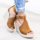 Women Espadrilles Peep Toe Buckle Comfy Casual Wedges Sandals Women Espadrilles Peep Toe Buckle Comfy Casual Wedges Sandals
