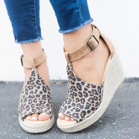 Women Espadrilles Peep Toe Buckle Comfy Casual Wedges Sandals Women Espadrilles Peep Toe Buckle Comfy Casual Wedges Sandals