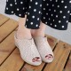 Women Breathable Hollow-out Peep Toe Wedges Sandals Women Breathable Hollow-out Peep Toe Wedges Sandals