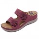 Women Flower Decoration Open Toe Message Soft Sole Comfy Casual Wedge Sandals Women Flower Decoration Open Toe Message Soft Sole Comfy Casual Wedge Sandals