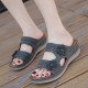 Women Flower Decoration Open Toe Message Soft Sole Comfy Casual Wedge Sandals Women Flower Decoration Open Toe Message Soft Sole Comfy Casual Wedge Sandals