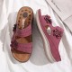 Women Flower Decoration Open Toe Message Soft Sole Comfy Casual Wedge Sandals Women Flower Decoration Open Toe Message Soft Sole Comfy Casual Wedge Sandals