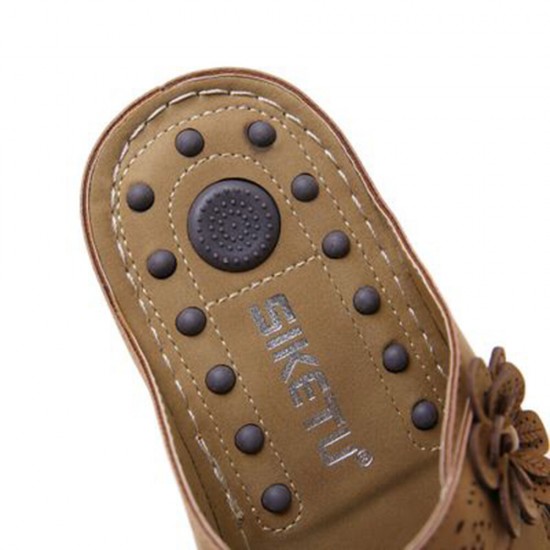Women Flower Decoration Open Toe Message Soft Sole Comfy Casual Wedge Sandals Women Flower Decoration Open Toe Message Soft Sole Comfy Casual Wedge Sandals