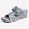 LOSTISY Women Flower Decoration Slip On Hollow Out Soft Casual Wedge Sandals