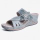 LOSTISY Women Flower Decoration Slip On Hollow Out Soft Casual Wedge Sandals LOSTISY Women Flower Decoration Slip On Hollow Out Soft Casual Wedge Sandals