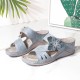 LOSTISY Women Flower Decoration Slip On Hollow Out Soft Casual Wedge Sandals LOSTISY Women Flower Decoration Slip On Hollow Out Soft Casual Wedge Sandals